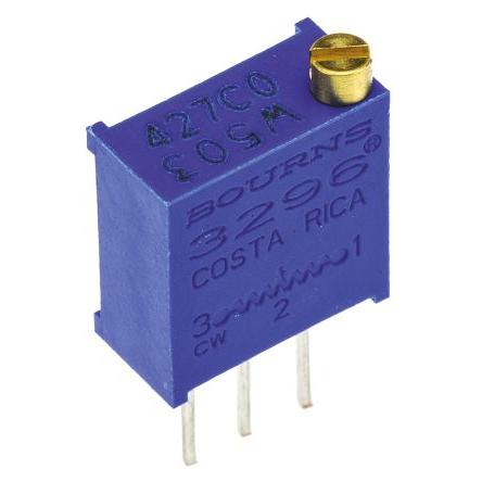 Ladicí potenciometr 50 kΩ 10 % ±100 ppm/°C 0.5 W Horní nastavení 25otáčkový, Průchozí otvor, Kolík, řada: 3296 Bourns