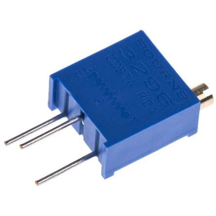 Ladicí potenciometr 2 kΩ 10 % ±100 ppm/°C 0.5 W Horní nastavení 25otáčkový, Průchozí otvor, Kolík, řada: 3296 Bourns