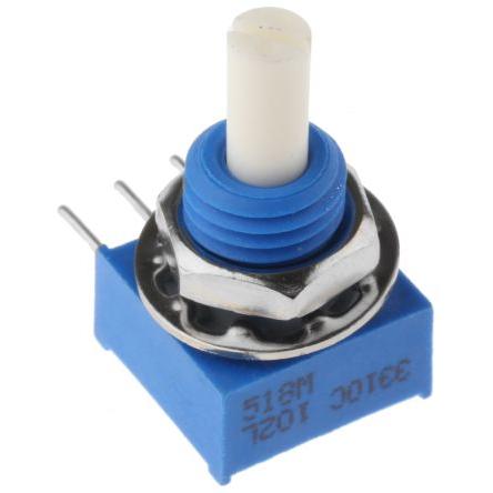 Potenciometr, průměr hřídele: 3.18 mm 1otáčkový, řada: 3310 1 kΩ 20 % 0.25 W 3310C-001-102L Rotační, Panel 1 Bourns