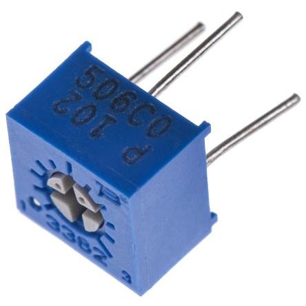 Ladicí potenciometr 1 kΩ 10 % ±100 ppm/°C 0.5 W Horní nastavení 1otáčkový, Průchozí otvor, Kolík, řada: 3362 Bourns