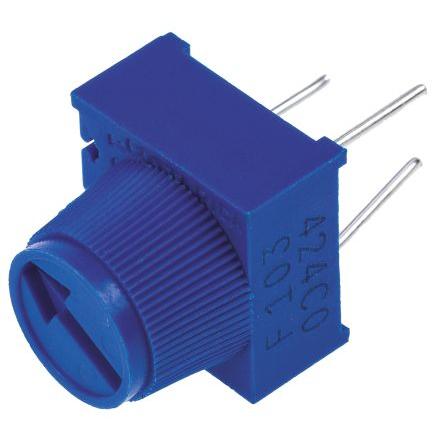 Ladicí potenciometr 10 kΩ 10 % ±100 ppm/°C 0.5 W Horní nastavení 1otáčkový, Průchozí otvor, Kolík, řada: 3386 Bourns