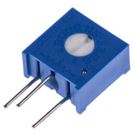 Ladicí potenciometr 10 kΩ 10 % ±100 ppm/°C 0.5 W Boční nastavení 1otáčkový, Průchozí otvor, Kolík, řada: 3386 Bourns