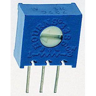 Ladicí potenciometr 50 kΩ 10 % ±100 ppm/°C 0.5 W Boční nastavení 1otáčkový, Průchozí otvor, Kolík, řada: 3386 Bourns