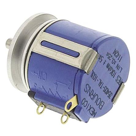 Potenciometr, průměr hřídele: 3.18 mm ±1,0 %otáčkový, řada: 3540 10 kΩ 5 % 2 W 3540S-TAL-103L Rotační, Pouzdro 1 Bourns