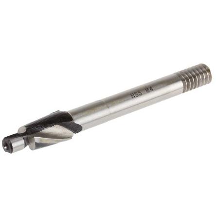 RS PRO Válcové záhlubníky, Rychlořezná ocel, velikost závitu: M4, celková délka: 65mm průměr řezné části 8 mm 1, 6mm
