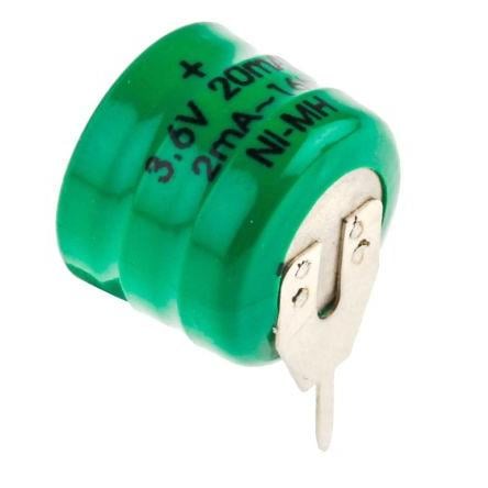 Mincové baterie 3.6 V Nikl-metal-hydrid 20 mAh RS PRO