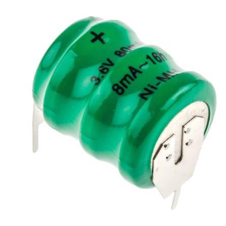 Mincové baterie 3.6 V Nikl-metal-hydrid 80 mAh RS PRO