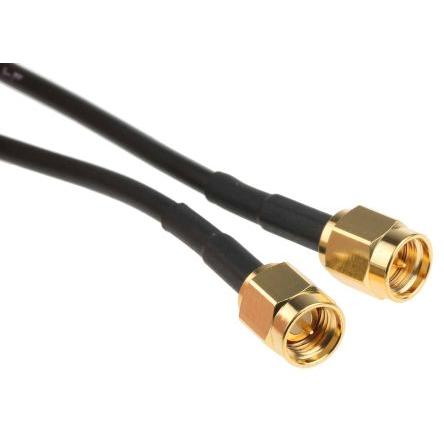 Koaxiální kabel, řada: RS PRO RG174, Černá Polytetrafluorethylén 1 m 50 Ω RS PRO S koncovkou