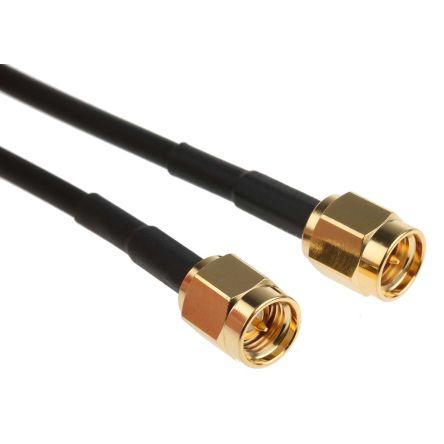 Koaxiální kabel, řada: RS PRO RG174/U, Černá Polytetrafluorethylén 520 mm 50 Ω RS PRO S koncovkou