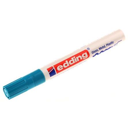 Barevný popisovač barva Modrá 4 mm pro Plastové, Sklo, Kov, Dřevo Edding