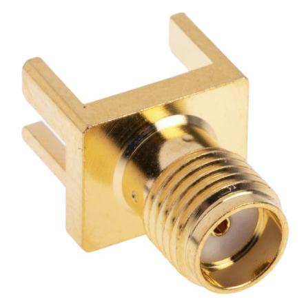 RS PRO Koaxiální konektor, řada: RS PRO Vnitřní, 50 Ω, orientace těla: Rovný, Hranice Konektor SMA Pájecí, 18GHz 165 °C