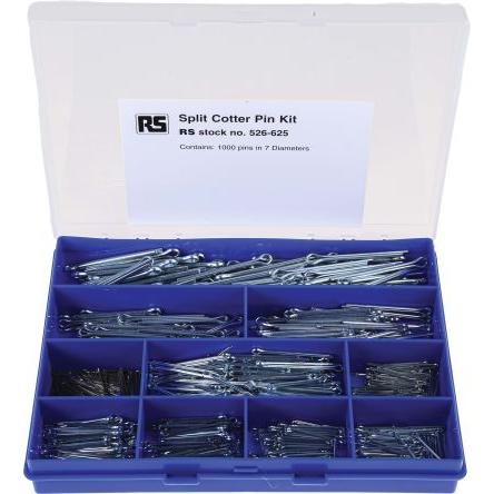 RS PRO Závlačka, délka: 50.8 mm, Lesklý zinek, Ocel průměr 4 mm