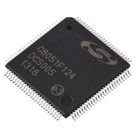 Silicon Labs Mikrokontrolér 8 bit 8051 50 MHz 128kB Blesk 8.45 kB RAM, počet kolíků: 100 kolíkový, TQFP