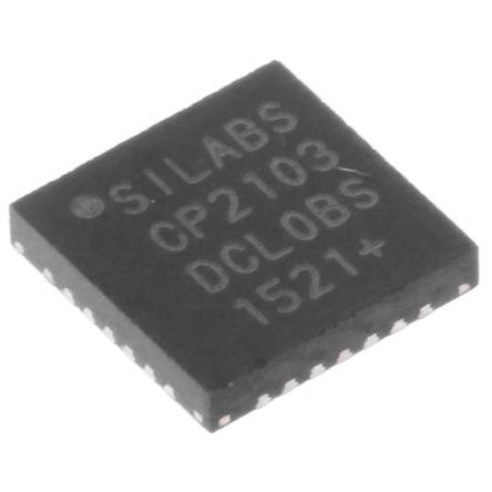 Silicon Labs USB řadič CP2103-GM 1kanálový 12 Mbps 3.6V USB na UART 3.3 V, počet kolíků: 28 kolíkový, QFN