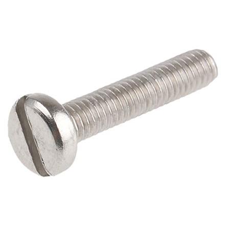 RS PRO Šroub s nízkou půlkulovou hlavou Drážka, Obyčejný, Nerezová ocel hlavice Kónická 20 mm