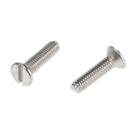 RS PRO Šroub s nízkou půlkulovou hlavou Drážka, Obyčejný, Nerezová ocel hlavice Zapuštěná 12 mm
