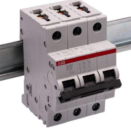 ABB Miniaturní jistič, rozsah: S200 3pólový 10A vypínací výkon 6 kA, charakteristika: Typ D, rozsah: System Pro M