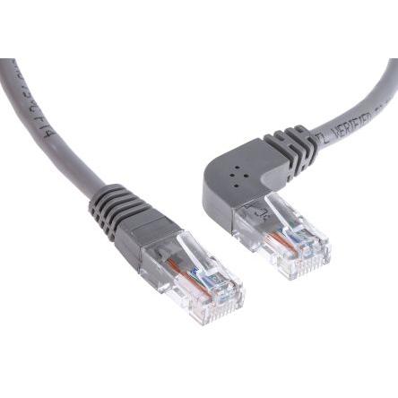 RS PRO Cat5e Ethernetové kabely, Šedá, Polyvinylchlorid, A: RJ45 1 m Vnější, B: RJ45 Vnější, typ pláště: U/UTP