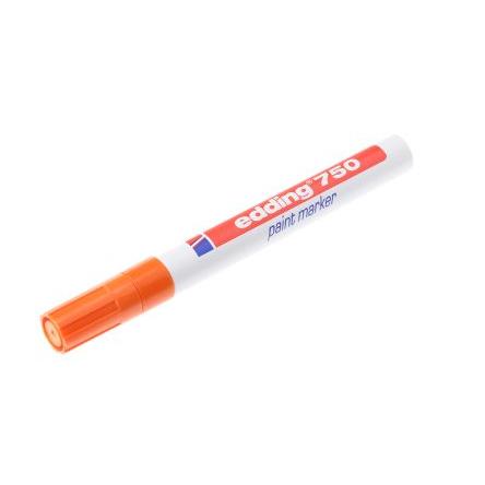 Barevný popisovač barva Oranžová 4 mm pro Plastové, Dřevo, Sklo, Kov Edding
