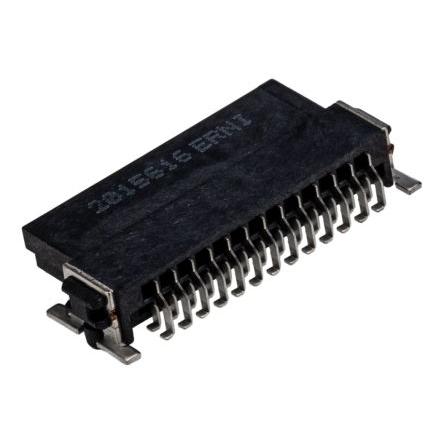 Patice PCB, řada: SMC, orientace těla: Pravý úhel, rozteč: 1.27 mm Deska-deska, počet kontaktů: 26, počet řad: 2, Povrch