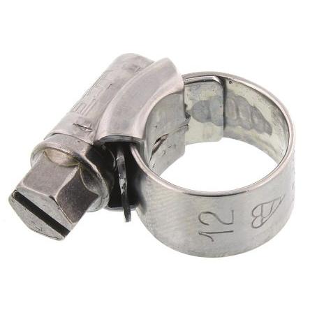 Hadicová a stahovací spona HGS12BP Šnekový převod, Nerezová ocel S šestihranným otvorem HI-GRIP 12 mm (vnitřní prům.)