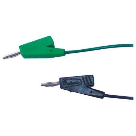 Radiall Zkušební kabel s konektorem, Zelená 5A, délka kabelů: 100 mm, 250V ac, Termoplast