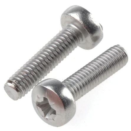 RS PRO Šroub s nízkou půlkulovou hlavou Pozidriv, Obyčejný, Nerezová ocel hlavice Kónická 12 mm