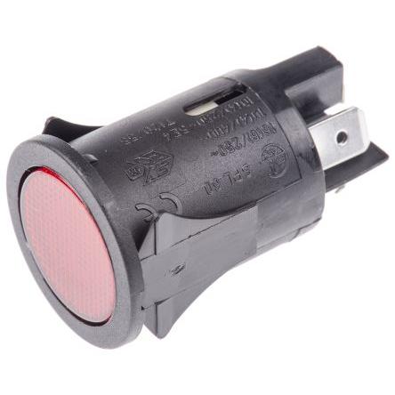 RS PRO Tlačítkový spínač, řada: RS PRO IP40, IP67 DPST Panel Blokování Osvětlené 25 mm 16A, barva LED: Červená 250 V ac