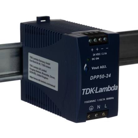 TDK-Lambda Napájecí zdroj na lištu DIN DPP, počet výstupů: 1 Spínaný režim 264V ac 2.1 A AC/DC 24V dc DC 50 W