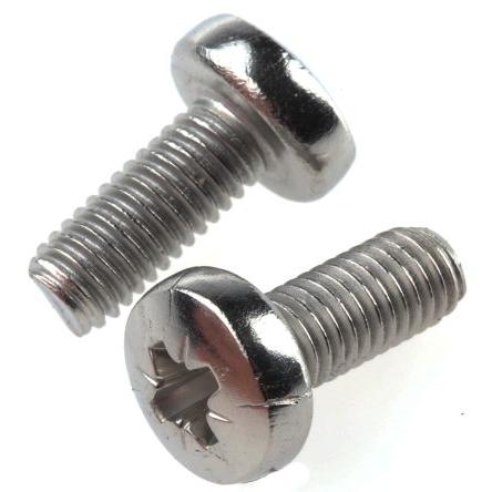 RS PRO Šroub s nízkou půlkulovou hlavou Pozidriv, Obyčejný, Nerezová ocel hlavice Kónická 12 mm