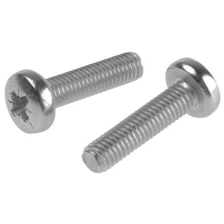 RS PRO Šroub s nízkou půlkulovou hlavou Pozidriv, Obyčejný, Nerezová ocel hlavice Kónická 20 mm