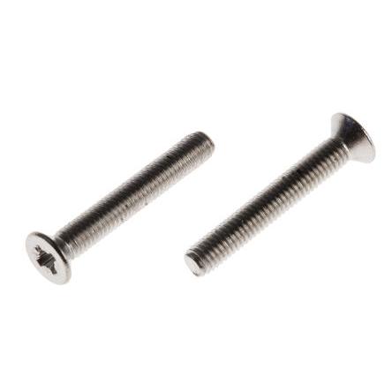 RS PRO Šroub s nízkou půlkulovou hlavou Pozidriv, Obyčejný, Nerezová ocel hlavice Zapuštěná 20 mm