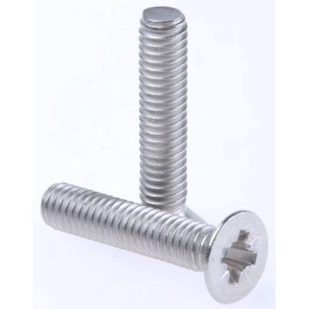 RS PRO Šroub s nízkou půlkulovou hlavou Pozidriv, Obyčejný, Nerezová ocel hlavice Zapuštěná 20 mm