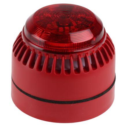 Eaton Kombinace sirény a majáku Blikající světlo Elektronika barva Červená 28V dc IP66 LED Panel EN54-3, CE 101 dB @ 1m