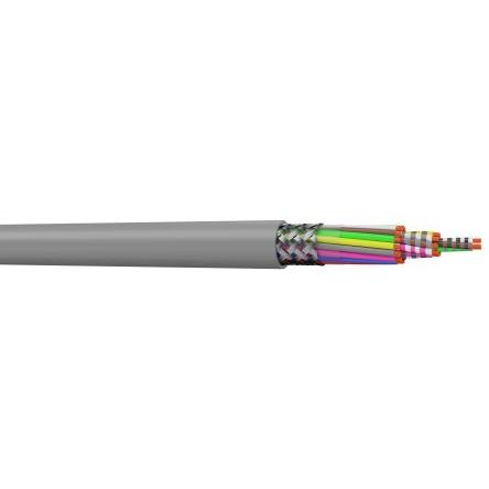 Ovládací kabel, řada: HIFLEX-CY 7žilový 0.5mm² 20 AWG Polyvinylchlorid plášť AXINDUS 50 m Stíněný, Šedá
