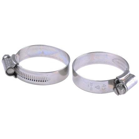Hadicová a stahovací spona HGS45BP Šnekový převod, Nerezová ocel S šestihranným otvorem HI-GRIP 45 mm (vnitřní prům.)