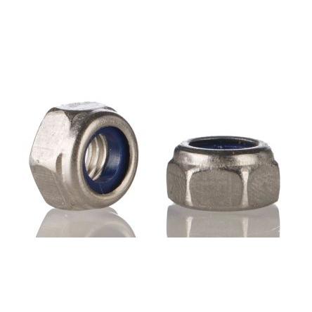 RS PRO Pojistná matice, šířka: 13mm, Lesklý zinek, Ocel, Nylonová vložka