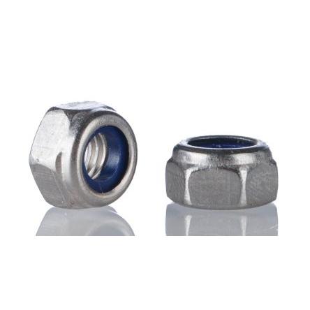 RS PRO Pojistná matice, šířka: 17mm, Lesklý zinek, Ocel, Nylonová vložka