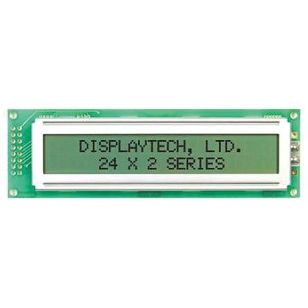 Monochromatický LCD displej Alfanumerické podsvícení LED Žlutá Paralelní Displaytech Zelená 2 x 24