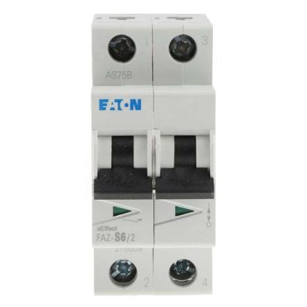 Eaton Miniaturní jistič, rozsah: xEffect 2pólový 6A vypínací výkon 10 kA, charakteristika: Typ S, rozsah: xEffect 230V
