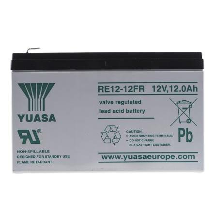 Uzavřený olověný akumulátor RE12-12 Faston F2 Použití v pohotovostním režimu konstrukce AGM 12 Ah 6 až 9 let Yuasa 12 V