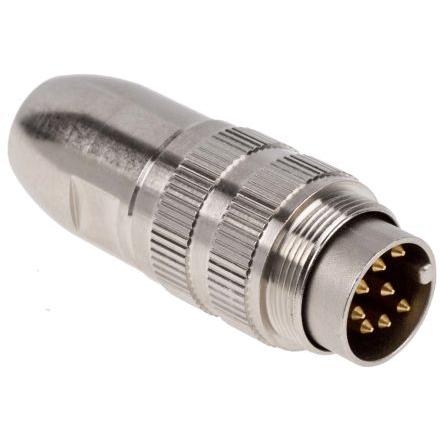 Lumberg Zástrčka DIN, řada: 332, počet kontaktů: 8, velikost: M16, 60V ac, orientace těla: Rovný, IP68 5A DIN EN 60529,
