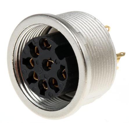 Lumberg Zásuvka DIN, řada: KFV, počet kontaktů: 8, velikost: M16, 60V ac, orientace těla: Rovný, IP40 5A DIN EN 60529,