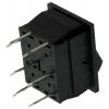 Arcolectric (Bulgin) Ltd Kolébkový spínač IP67 Zap-(zap), barva ovladače: Černá DPDT Panel zap-zap 16A