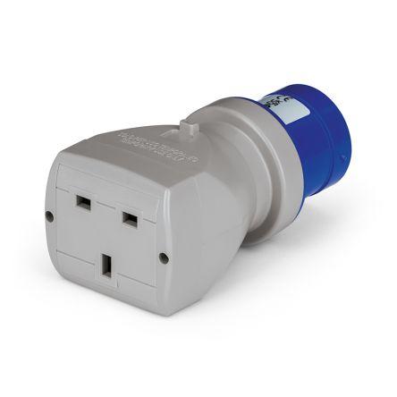 Scame Adaptér pro průmyslový napájecí konektor, řada: ADAPTO, IP20, formát pólů: 2P+PE barva Modrá, 250V 13A