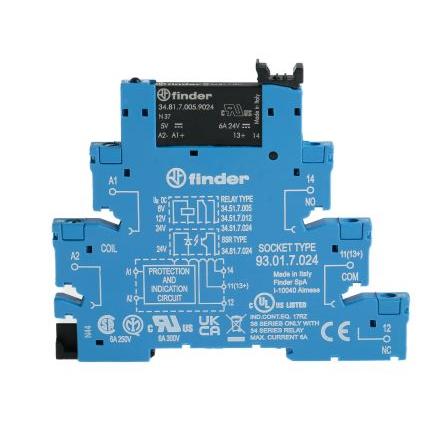 Finder Relé rozhraní 6V dc SPST Lišta DIN 38 7mA