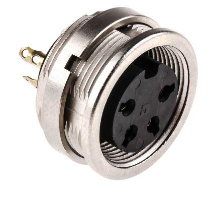 Lumberg Zásuvka DIN, řada: 304, počet kontaktů: 4, velikost: Standard, 250V ac, orientace těla: Rovný, IP68 5A DIN EN
