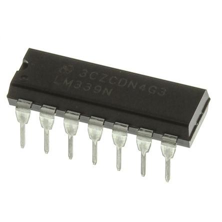 Texas Instruments Komparátor LM339N/NOPB Otevřený kolektor 1.3 μs, počet kanálů: 4, MDIP, počet kolíků: 14 kolíkový 36V