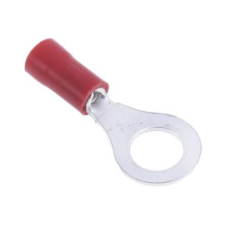 Očková koncovka, pokovení: Cín, M6, Červená, 75 °C, min. AWG: 22 AWG, max. AWG: 16 AWG, Izolované, RS PRO