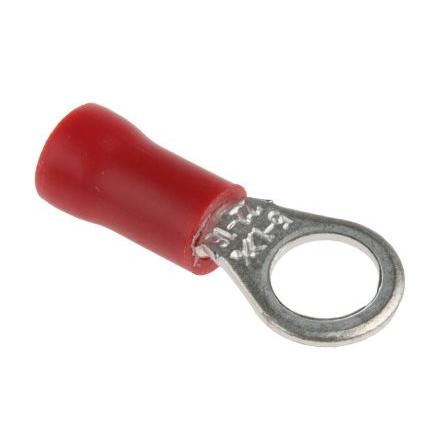 Očková koncovka, pokovení: Cín, M5, Červená, 75 °C, min. AWG: 22 AWG, max. AWG: 16 AWG, Izolované, 75 °C, RS PRO